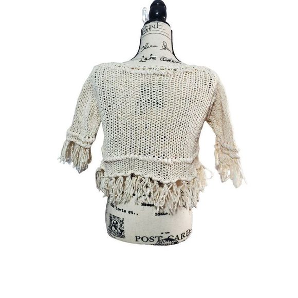 Free Peopl Loose Knit Fringe Sweater Women's S - Picture 2 of 9